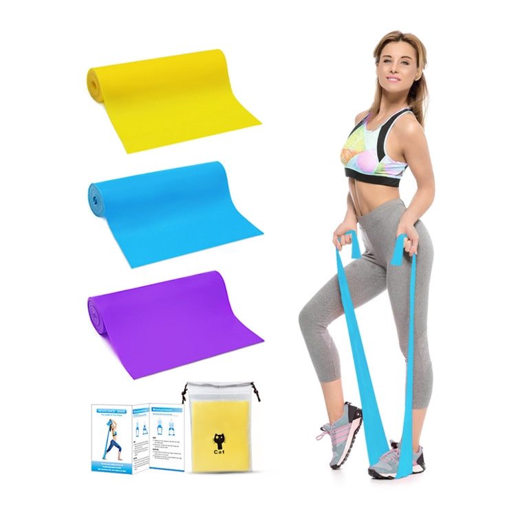 3 in 1 TPE Yoga Stretch Sheet Fitness Elastic Band Resistance Band Strength Training Stretch Band Set, 3 in 1