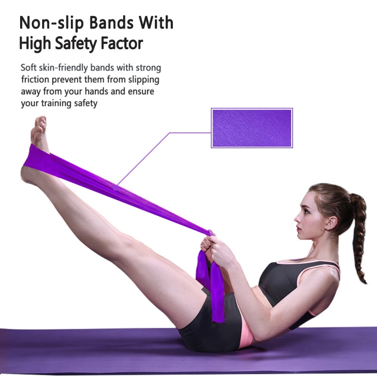3 in 1 TPE Yoga Stretch Sheet Fitness Elastic Band Resistance Band Strength Training Stretch Band Set, 3 in 1