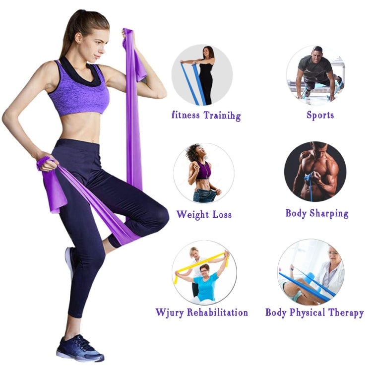 3 in 1 TPE Yoga Stretch Sheet Fitness Elastic Band Resistance Band Strength Training Stretch Band Set, 3 in 1