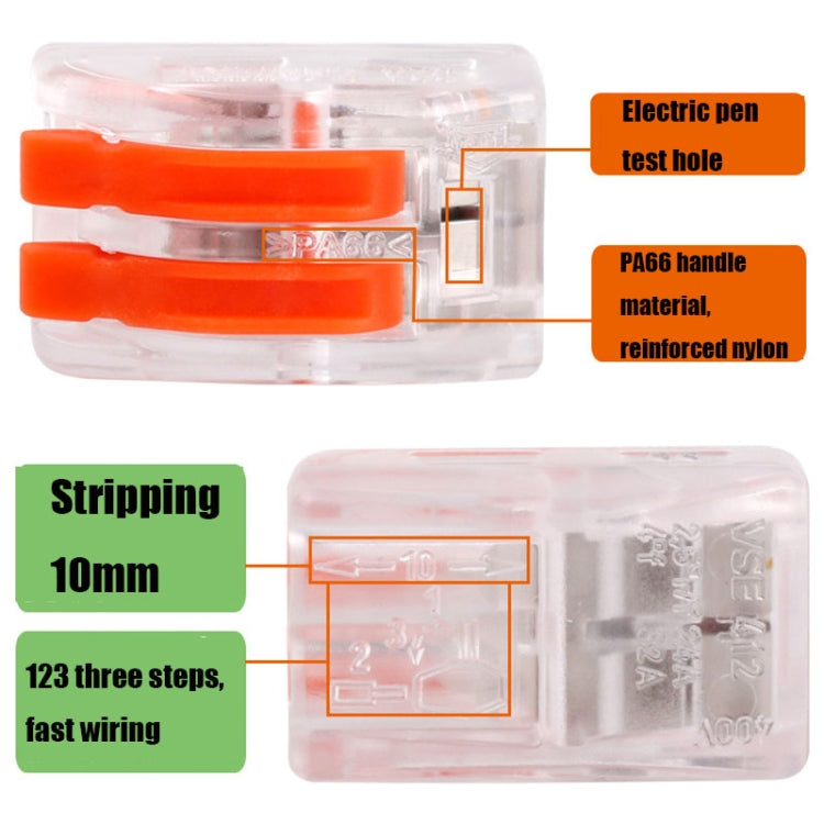 Morsettiera 2 poli VSE-412W con connessione push-in
