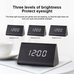 Orologio elettronico luminoso muto Sveglia triangolare con controllo del suono in legno, Brown Wood Red Light, Black Wood Red Light, Black Wood Green Light, Black Wood Blue Light, Black Wood White Light, Wood Color Red Light, Wood Color Green Light    ...