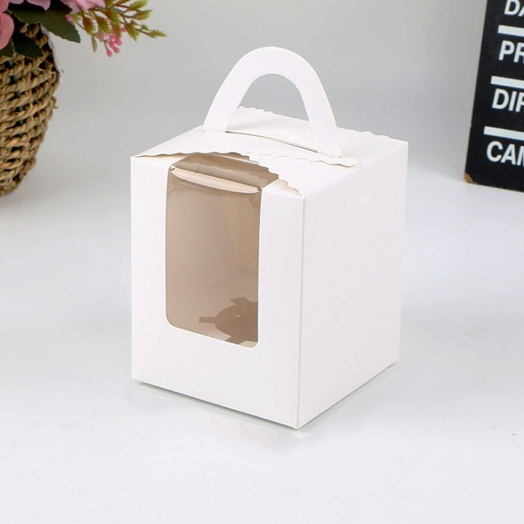 Scatola per pasticceria portatile con tazza in cartone da 30 pezzi con finestra trasparente, 1 pezzo, White, Gold, Marble, Cowhide Color, Blue, Black, Pink, Green, Red
