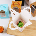 Scatola per pasticceria portatile con tazza in cartone da 30 pezzi con finestra trasparente, 1 pezzo, White, Gold, Marble, Cowhide Color, Blue, Black, Pink, Green, Red