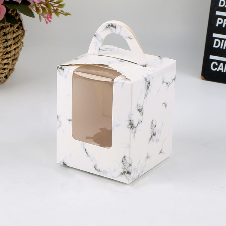Scatola per pasticceria portatile con tazza in cartone da 30 pezzi con finestra trasparente, 1 pezzo, White, Gold, Marble, Cowhide Color, Blue, Black, Pink, Green, Red