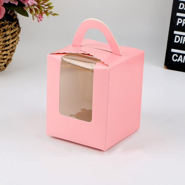 Scatola per pasticceria portatile con tazza in cartone da 30 pezzi con finestra trasparente, 1 pezzo, White, Gold, Marble, Cowhide Color, Blue, Black, Pink, Green, Red