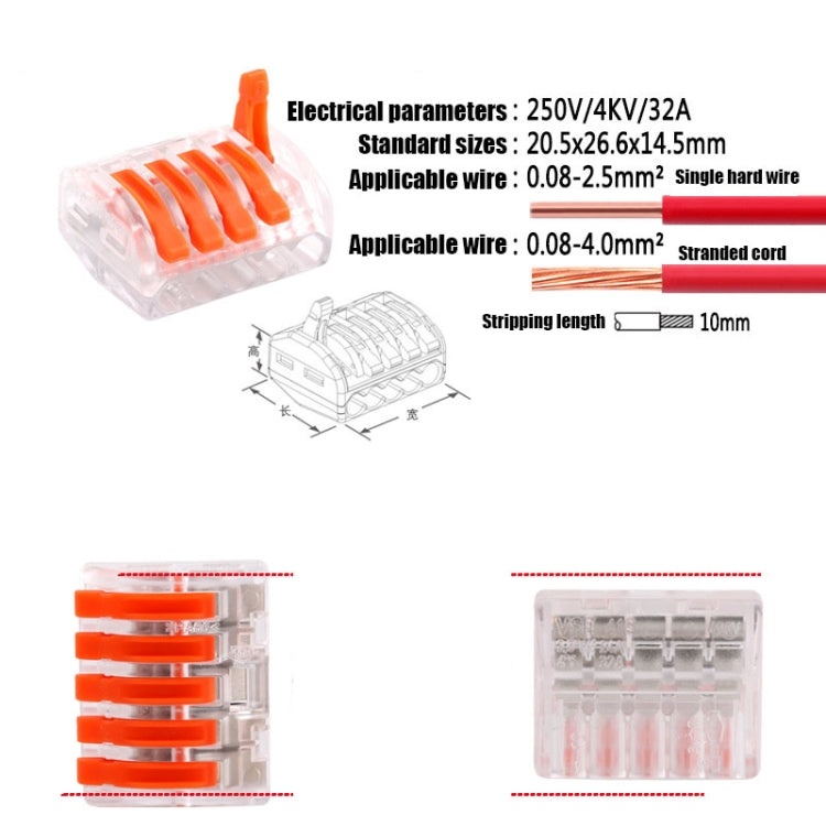 Terminale trasparente del connettore del cavo VSE-415W da 10 pezzi, VSE-415W