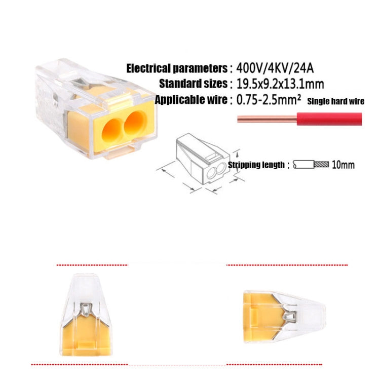 10 PZ VSE-102A Terminale connettore filo 1-2.5 Terminale filo rigido quadrato