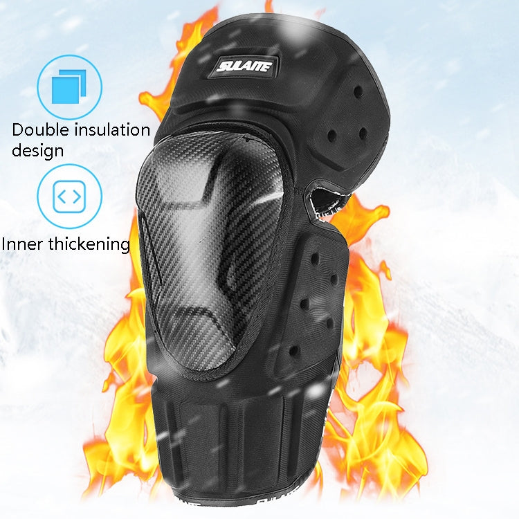 Equipaggiamento protettivo in fibra di carbonio traspirante a prova di caduta antivento per moto fuoristrada SULAITE, Knee Pads+Elbow Pads, Knee Pads