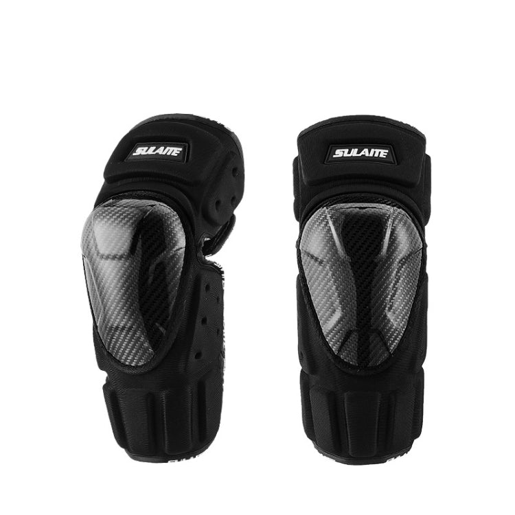 Equipaggiamento protettivo in fibra di carbonio traspirante a prova di caduta antivento per moto fuoristrada SULAITE, Knee Pads+Elbow Pads, Knee Pads