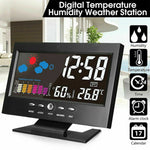8082T Orologio delle previsioni del tempo Schermo a colori a LED Calendario perpetuo Temperatura e umidità Controllo vocale intelligente Allarme elettronico,Specifica:, Black, Black + USB