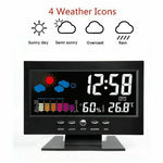 8082T Orologio delle previsioni del tempo Schermo a colori a LED Calendario perpetuo Temperatura e umidità Controllo vocale intelligente Allarme elettronico,Specifica:, Black, Black + USB
