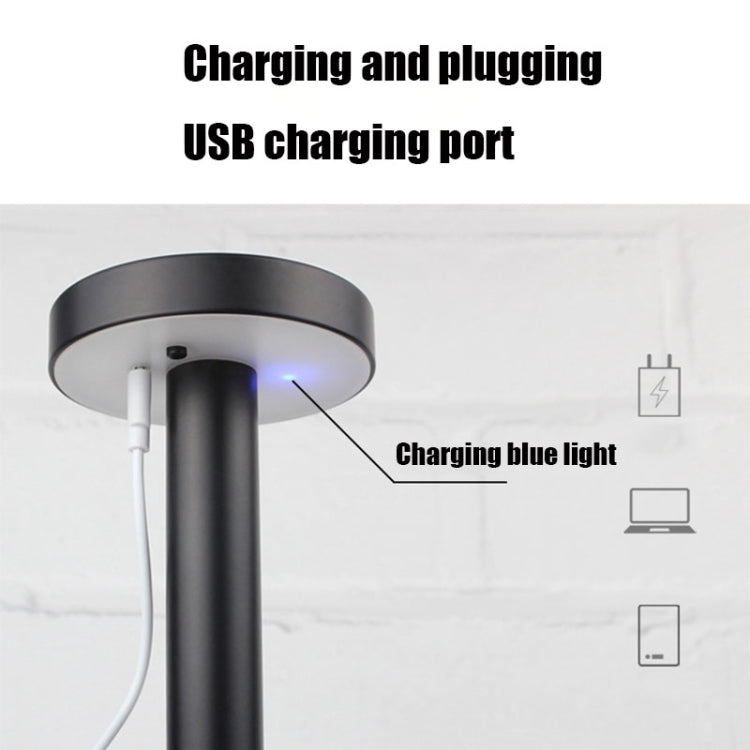 Lampada da tavolo da comodino a LED impermeabile USB BC965 per protezione degli occhi degli studenti, Black, White, White Storage, Yellow Marble Pattern, Ink Marble Pattern