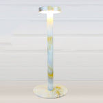 Lampada da tavolo da comodino a LED impermeabile USB BC965 per protezione degli occhi degli studenti, Black, White, White Storage, Yellow Marble Pattern, Ink Marble Pattern