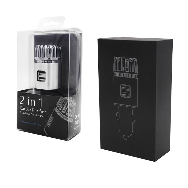 JO-6291 Ioni negativi Auto Sterilizzazione Purificatore d'aria Telefono cellulare Ricarica ad alta velocità Doppio accendisigari USB, JO-6291 Mysterious Silver, JO-6291 Tyrant Gold
