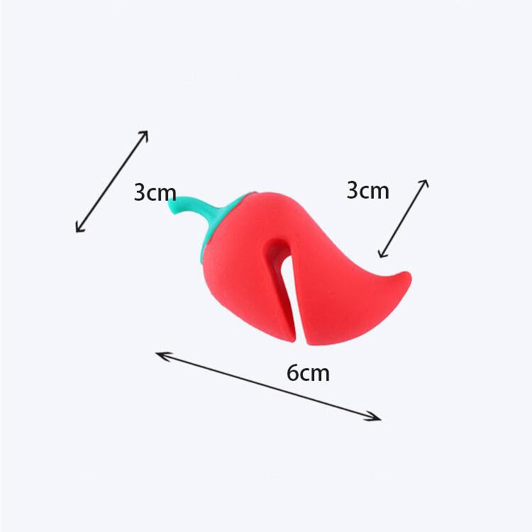4 pezzi coperchio pentola a forma di pepe piccolo dispositivo di prevenzione del troppopieno coperchio del vaso in silicone gadget anti-trabocco rialzati, Pepper