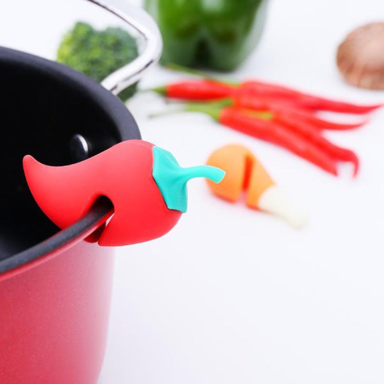 4 pezzi coperchio pentola a forma di pepe piccolo dispositivo di prevenzione del troppopieno coperchio del vaso in silicone gadget anti-trabocco rialzati, Pepper