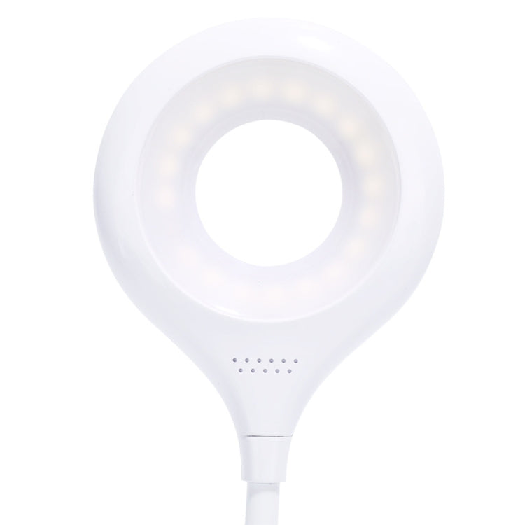 Deli 4326 Lampada da tavolo con ricarica USB ad anello regolabile a tre velocità con portapenne