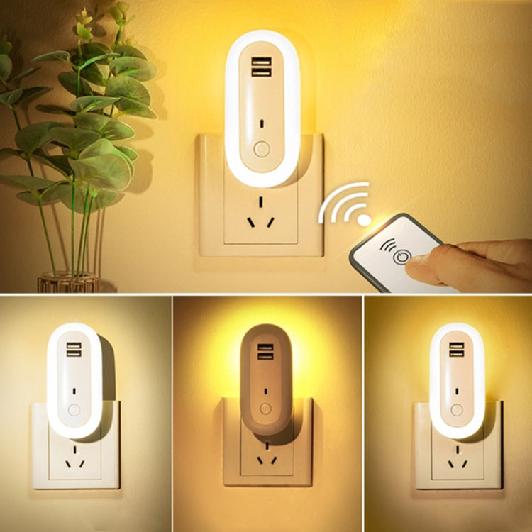 Lampada da parete a LED con presa per camera da letto, timer dimmerabile con telecomando, spina CN, Dual-USB, Regular