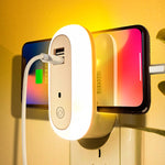 Lampada da parete a LED con presa per camera da letto, timer dimmerabile con telecomando, spina CN, Dual-USB, Regular