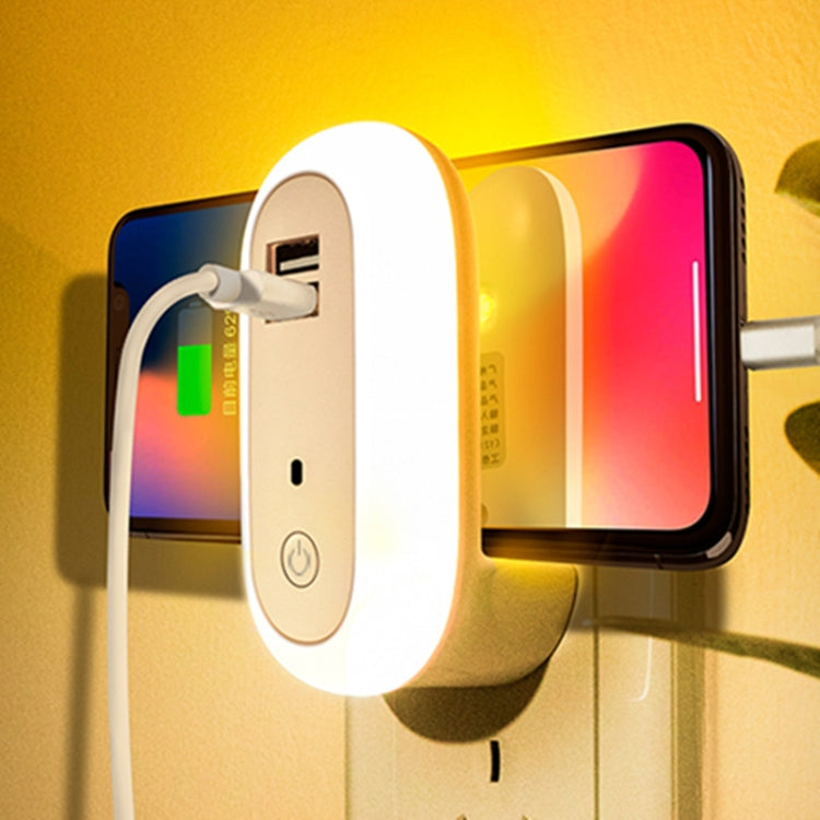 Lampada da parete a LED con presa per camera da letto, timer dimmerabile con telecomando, spina CN, Dual-USB, Regular