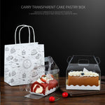 Confezione da 50 pezzi portatile per rotoli di torta lunga, scatola trasparente per pasticceria, confezione da forno, Small Roll (13x8x10cm), Half Roll (16x9x9cm)