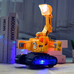 Giocattolo per auto con escavatore elettrico per simulazione di luci e musica per bambini, Stile:, Police Car, Engineering Vehicle, Engineering Excavator, Engineering Bulldozer, Four-wheel Excavator