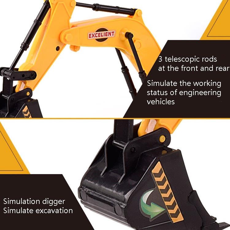 Giocattolo per auto con escavatore elettrico per simulazione di luci e musica per bambini, Stile:, Police Car, Engineering Vehicle, Engineering Excavator, Engineering Bulldozer, Four-wheel Excavator