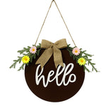 Decorazioni per la casa Ghirlanda di Pasqua Puntelli da tiro Appendere la porta della ghirlanda, Brown Hello, Whiteboard Black Letter Welcome Sign, Dark Blue Welcome Wooden Sign, Dark Blue Easter Rabbit