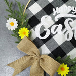 Decorazioni per la casa Ghirlanda di Pasqua Puntelli da tiro Appendere la porta della ghirlanda, Brown Hello, Whiteboard Black Letter Welcome Sign, Dark Blue Welcome Wooden Sign, Dark Blue Easter Rabbit