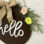 Decorazioni per la casa Ghirlanda di Pasqua Puntelli da tiro Appendere la porta della ghirlanda, Brown Hello, Whiteboard Black Letter Welcome Sign, Dark Blue Welcome Wooden Sign, Dark Blue Easter Rabbit