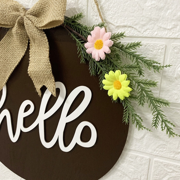 Decorazioni per la casa Ghirlanda di Pasqua Puntelli da tiro Appendere la porta della ghirlanda, Brown Hello, Whiteboard Black Letter Welcome Sign, Dark Blue Welcome Wooden Sign, Dark Blue Easter Rabbit