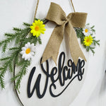Decorazioni per la casa Ghirlanda di Pasqua Puntelli da tiro Appendere la porta della ghirlanda, Brown Hello, Whiteboard Black Letter Welcome Sign, Dark Blue Welcome Wooden Sign, Dark Blue Easter Rabbit