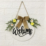 Decorazioni per la casa Ghirlanda di Pasqua Puntelli da tiro Appendere la porta della ghirlanda, Brown Hello, Whiteboard Black Letter Welcome Sign, Dark Blue Welcome Wooden Sign, Dark Blue Easter Rabbit