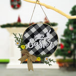 Decorazioni per la casa Ghirlanda di Pasqua Puntelli da tiro Appendere la porta della ghirlanda, Brown Hello, Whiteboard Black Letter Welcome Sign, Dark Blue Welcome Wooden Sign, Dark Blue Easter Rabbit