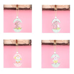 Confezione da 5 pendenti pasquali in legno per atmosfera festosa, articoli decorativi, Bunny Egg Shell, Rabbit Lifting Eggshell, Small Egg Shell, Yellow Rabbit Eggshell, Pink Egg, Yellow Rabbit Tooth Egg, Light Yellow Upside-down Rabbit Eggs, Blue Egg ...