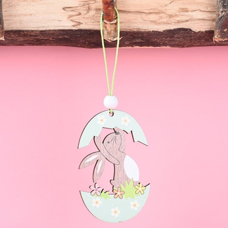 Confezione da 5 pendenti pasquali in legno per atmosfera festosa, articoli decorativi, Bunny Egg Shell, Rabbit Lifting Eggshell, Small Egg Shell, Yellow Rabbit Eggshell, Pink Egg, Yellow Rabbit Tooth Egg, Light Yellow Upside-down Rabbit Eggs, Blue Egg ...