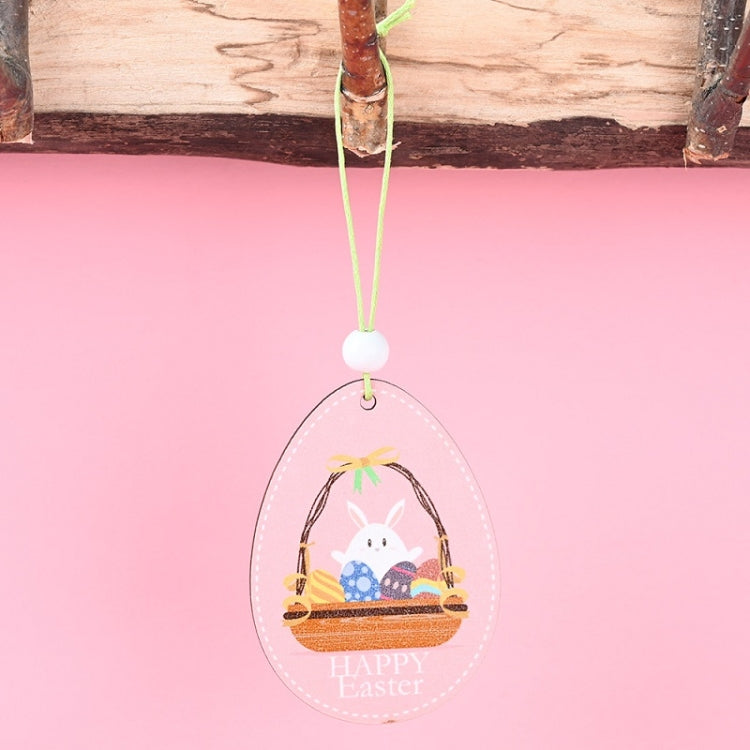 Confezione da 5 pendenti pasquali in legno per atmosfera festosa, articoli decorativi, Bunny Egg Shell, Rabbit Lifting Eggshell, Small Egg Shell, Yellow Rabbit Eggshell, Pink Egg, Yellow Rabbit Tooth Egg, Light Yellow Upside-down Rabbit Eggs, Blue Egg ...
