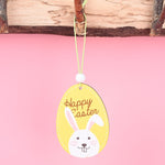 Confezione da 5 pendenti pasquali in legno per atmosfera festosa, articoli decorativi, Bunny Egg Shell, Rabbit Lifting Eggshell, Small Egg Shell, Yellow Rabbit Eggshell, Pink Egg, Yellow Rabbit Tooth Egg, Light Yellow Upside-down Rabbit Eggs, Blue Egg ...