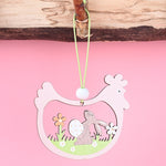 Confezione da 5 pendenti pasquali in legno per atmosfera festosa, articoli decorativi, Bunny Egg Shell, Rabbit Lifting Eggshell, Small Egg Shell, Yellow Rabbit Eggshell, Pink Egg, Yellow Rabbit Tooth Egg, Light Yellow Upside-down Rabbit Eggs, Blue Egg ...