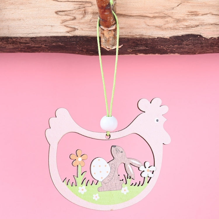 Confezione da 5 pendenti pasquali in legno per atmosfera festosa, articoli decorativi, Bunny Egg Shell, Rabbit Lifting Eggshell, Small Egg Shell, Yellow Rabbit Eggshell, Pink Egg, Yellow Rabbit Tooth Egg, Light Yellow Upside-down Rabbit Eggs, Blue Egg ...