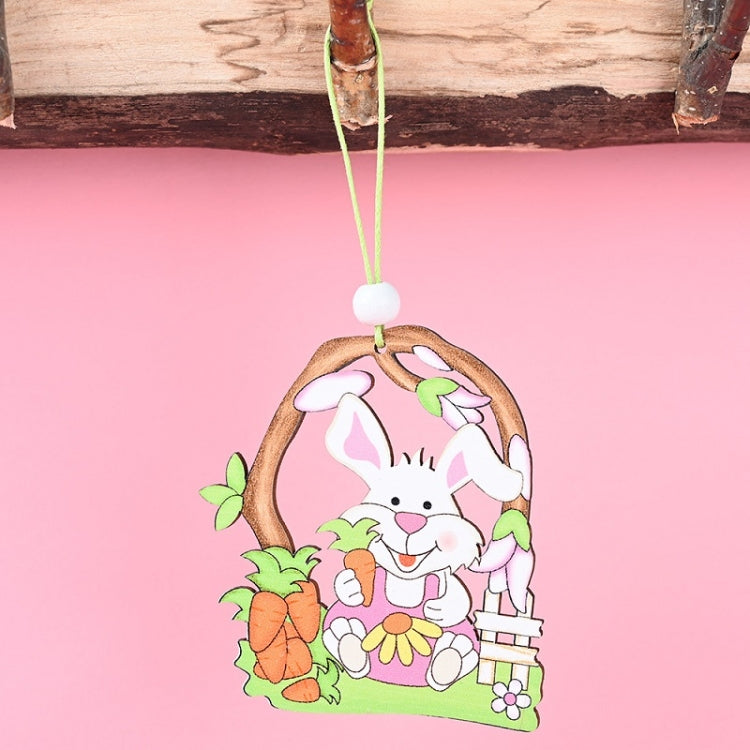 Confezione da 5 pendenti pasquali in legno per atmosfera festosa, articoli decorativi, Bunny Egg Shell, Rabbit Lifting Eggshell, Small Egg Shell, Yellow Rabbit Eggshell, Pink Egg, Yellow Rabbit Tooth Egg, Light Yellow Upside-down Rabbit Eggs, Blue Egg ...