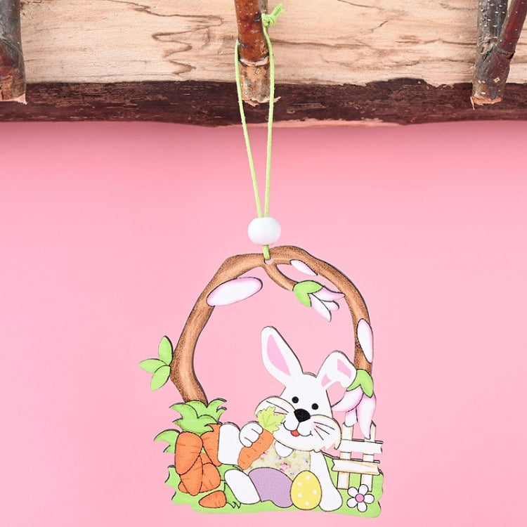 Confezione da 5 pendenti pasquali in legno per atmosfera festosa, articoli decorativi, Bunny Egg Shell, Rabbit Lifting Eggshell, Small Egg Shell, Yellow Rabbit Eggshell, Pink Egg, Yellow Rabbit Tooth Egg, Light Yellow Upside-down Rabbit Eggs, Blue Egg ...