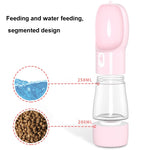 Abbeveratoio portatile per tazza per animali domestici integrato per acqua e cibo segmentato a doppia funzione per animali domestici