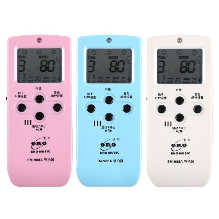 ENO EM-988A Metronomo vocale elettronico ricaricabile per pianoforte/chitarra/batteria/Guzheng/violino, EM-988A (Blue), EM-988A (White), EM-988A (Pink)