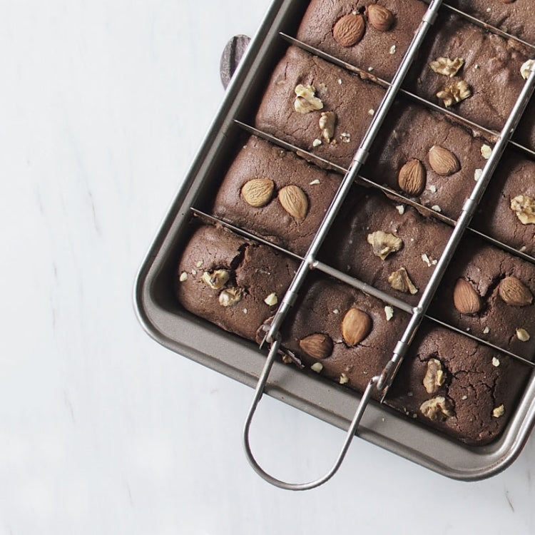 Brownie Pan Torta Stampo Quadrato Pane Cottura Spessa Fondo Solido Teglia Antiaderente, Cake Mold