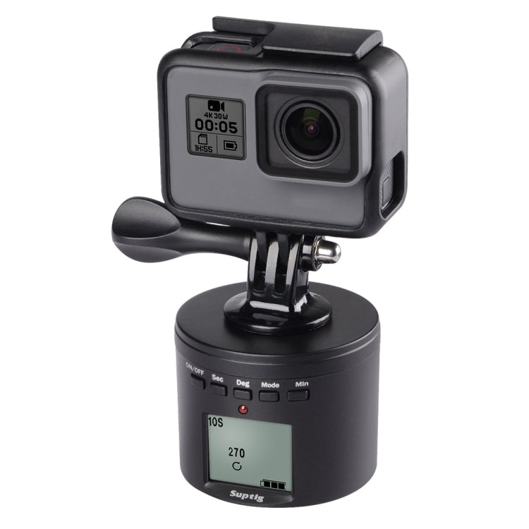 Suptig RSX-350 Testa panoramica a 360 gradi Stabilizzatore time-lapse alimentato da treppiede Adattatore per giradischi per GoPro HERO9 /8 /7 /6 /5 /5 Session /4 Session /4 /3+ /3 /2 /1, Xiaoyi eAltre action camera