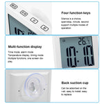 Orologio da parete impermeabile Orologio da bagno LCD Sveglia elettronica da cucina, Waterproof Wall Clock