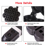 Stampo per waffle in metallo antiaderente da 2 pezzi, Waffle Maker Mould