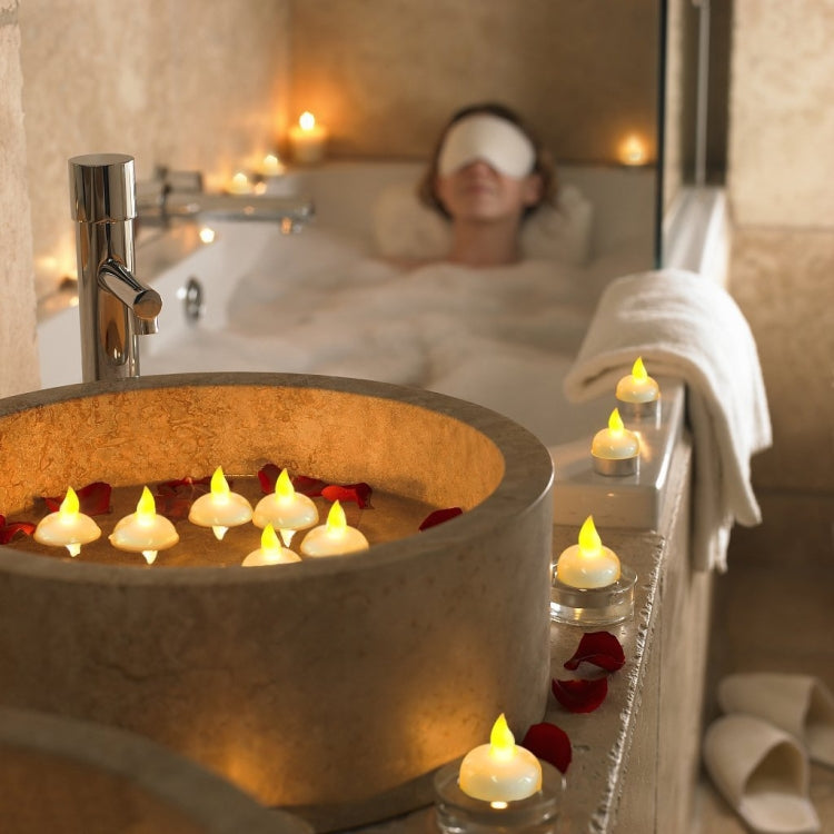 12 candele impermeabili per doccia SPA, luci decorative per candele, candele galleggianti a LED, Warm White Light, Cool White Light, Yellow Light
