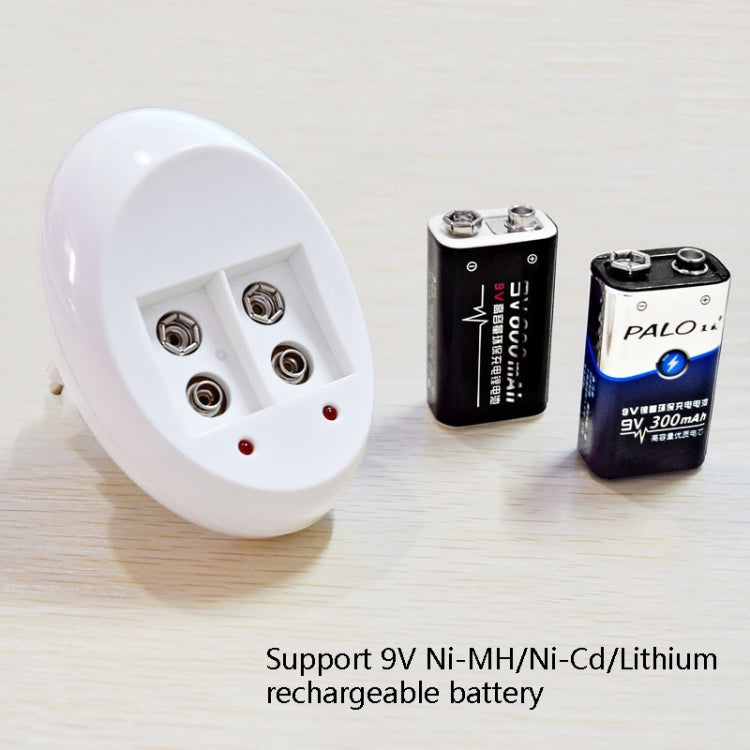 Batteria ricaricabile agli ioni di litio da 9 V. Caricabatterie per batterie al litio 6F22 da 9 V, US Plug, EU Plug